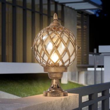 Imagem de PTOUG Luzes De Coluna Externas - Luminárias De Pedestal Para Paisagem Externa À Prova D'Água Ip65, Luminárias De Poste De Aço Inoxidável Para Iluminação Pública, Luzes De Coluna Led Vintage Para Áre