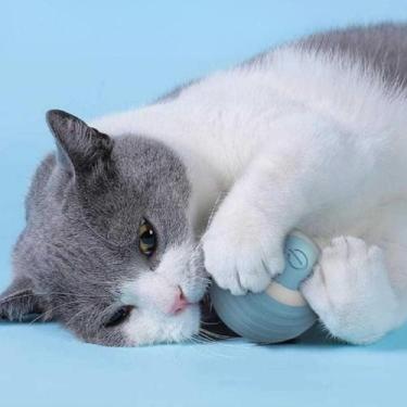 Imagem de Bola Giratória Inteligente Brinquedo Pet Gato Silicone Usb Cor Rosa - 