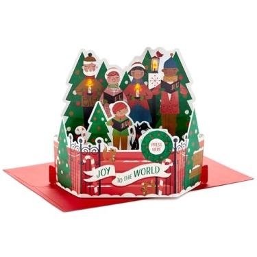 Imagem de Hallmark Cartão de Natal Pop Up Musical Pop Up Paper Wonder com luzes (cantores)