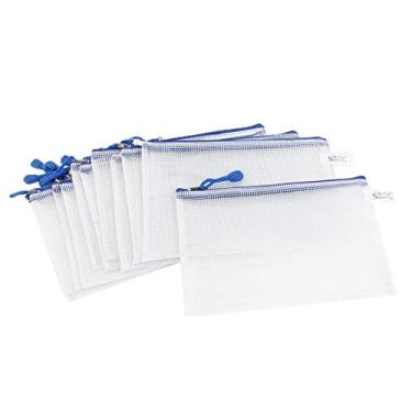 Imagem de uxcell Pasta organizadora de papel para documentos A5, 12 peças, azul transparente