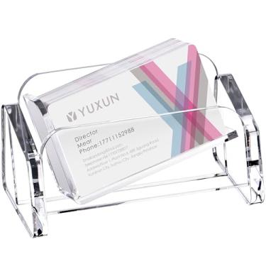 Imagem de YUXUN Porta-Cartões De Visita Para Mesa, Suporte Criativo Acrílico Inclinado Mulheres E Homens, Organizador 50 Cartões Transparentes, 1 Pacote