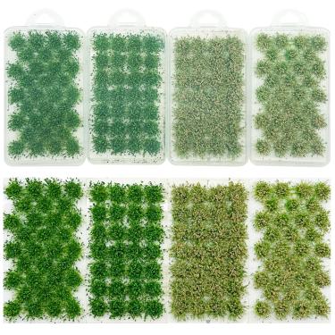 Imagem de Cayway 120 Peças De Aglomerado Flores Coloridas Em Miniatura, Tufos Grama Estática 4 Cores, Modelos Grupos Vegetação Para Trem Faça Você Mesmo, Paisagem Ferroviária