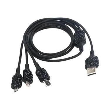 Imagem de Carregador De Carro USB Rosa Bling 5V 2.1A Adaptador Rápido De Porta D