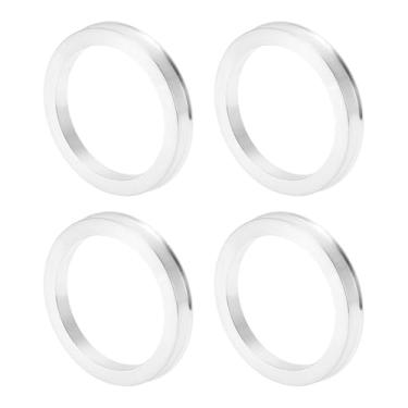 Imagem de INFINAUTO Anéis centralizados no cubo da roda do carro OD 79,6 mm para ID 63,4 mm eixo central de rodas amortecedores Hubrings liga de alumínio tom prata durável