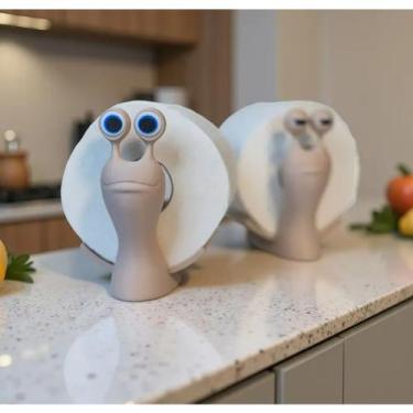 Imagem de Suporte Porta Papel Higiênico Caracol Bege Para Banheiro C1 - JW SHOP