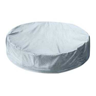 Imagem de MERIGLARE Capa de piscina redonda, proteção multifuncional para areia e brinquedos, longe de poeira e chuva, para praia, casa áreas externas, Cinza