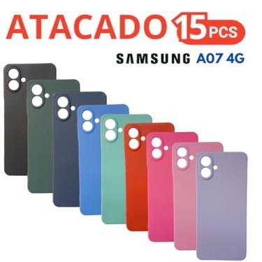 Imagem de Kit 15 Capa Capinhas Coloridas Compatível Para Galaxy A07 4G (Sortidas)