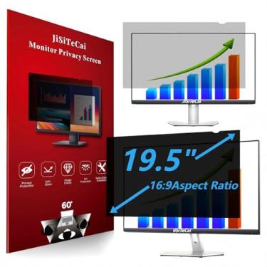 Imagem de JiSiTeCai - Filtro De Privacidade Tela Computador 19,5" Para Monitores Widescreen 16:9 Capa Antirreflexo Premium: Protetor Antirriscos Contra Raios Uv E Luz Azul