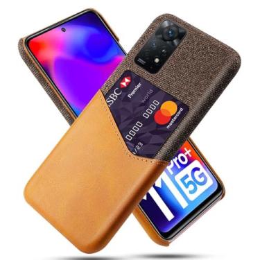 Imagem de Capa para Xiaomi Redmi Note 11 PRO PLUS,Tela e tampa de couro PU,Antideslizante,360°cobertura completa à prova de choque com 1 slot de cartão atrás,Prevenção de queda-Brown