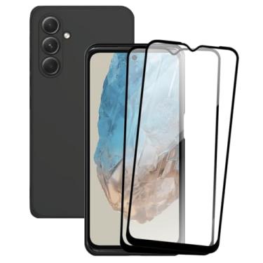 Imagem de Kit 2 Películas de Vidro 3D e Capa Protetora Preta Aveludada para Samsung Galaxy M35, Proteção Completa