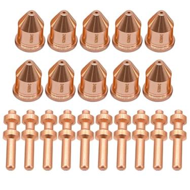 Imagem de 10 peças 256026 eletrodo, 10 peças 249929 ponta de bocal 60A para consumíveis de tocha de corte de plasma Miller XT60