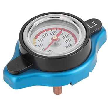 Imagem de Domary Tampa Termoestática Universal Tampa à Prova de Vazamento Com Medidor Temporário para Melhor Desempenho de Refrigeração Motor de Carro Azul Escuro Preto (Cabeça pequena 1.1Bar)