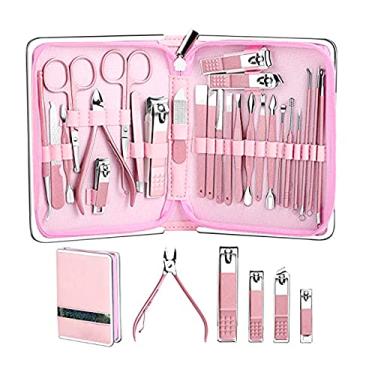 Imagem de Conjunto de manicure premium com 26 peças - Kit de pedicure em aço inoxidável com cortador de unhas, alicate de cutícula e ferramentas para cuidados com os pés | Solução completa para cuidados pessoai