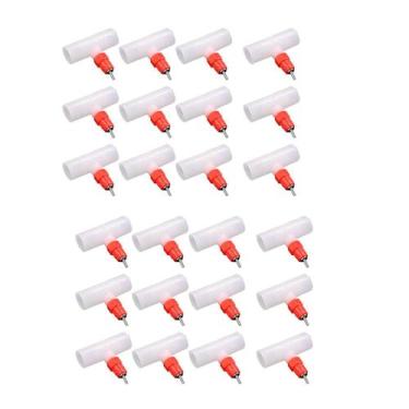 Imagem de 24 Bebedouro Niple Automático Frangos Aves Conexão T 20mm - Vet