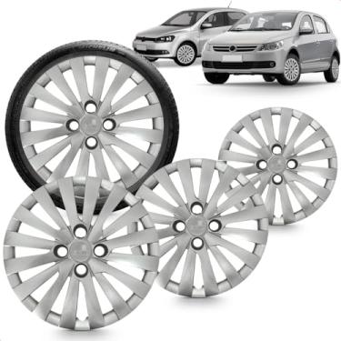 Imagem de Kit 4 Calotas Gol Voyage G4 G6 08 A 16 Aro 14 Prata Cubo Baixo Grid