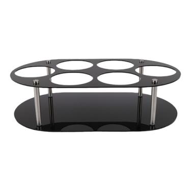 Imagem de Pssopp Organizador de Garrafas de água, Rack de Armazenamento de Garrafas Resistentes Com Acrílico Com Base Não Deslizante para Exibição de Copo de Bancada de Cozinha (Preto)