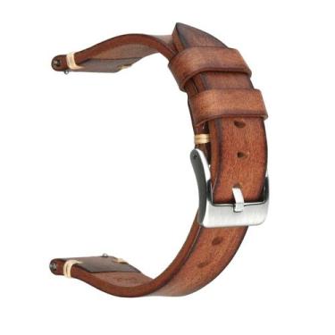 Imagem de Pulseira de relógio Berfine Retro feita à mão em couro vintage de 22 m