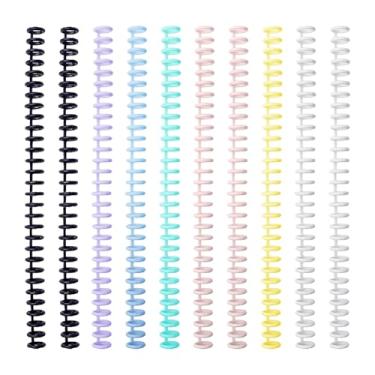 Imagem de ccHuDE 10 peças de espiral de encadernação de plástico, 30 pentes de encadernação de anéis, fichário de folhas soltas, álbuns, caderno, documentos, pastas, 30 furos, bobina de encadernação em espiral