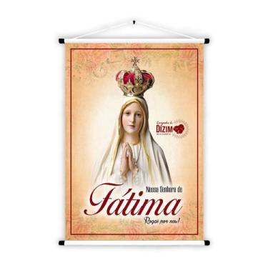 Imagem de Banner Educativo em Lona Religioso Nossa Senhora de Fátima Rogai por N