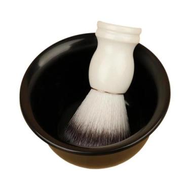 Imagem de Escova De Barbear Masculina Com Cabo De Madeira E Cerdas Para Espuma D