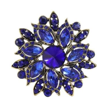 Imagem de Broches Grandes de Flores com Strass - 8 Cores - Acessórios de Festa L