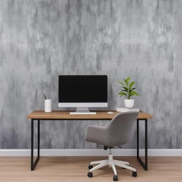 Imagem de Papel de Parede Autoadesivo Cimento Queimado, Vinílico Premium, 5 metros = 1 Rolo de 5m X 45cm, Cinza