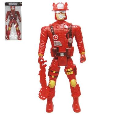Imagem de Boneco soldado bombeiro guerreiro com acessorio 2 pecas na solapa - JR