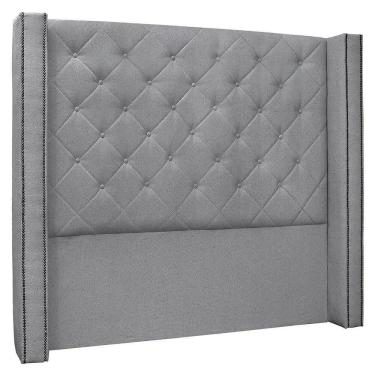 Imagem de Cabeceira Casal King Cama Box 195cm Louise S06 Linho Cinza - Mpozenato