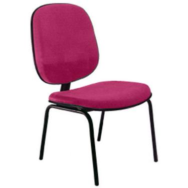 Imagem de Cadeira para Igrejas Evangélicas Diretor Fixa para Escritório Linha Uno Rosa