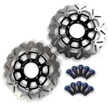 Imagem de Arashi Discos de freio dianteiros rotores com parafusos de montagem para Triumph Daytona 675 2006-2016 675R 2010-2012, Street Triple 675 2007-2012 675R 2009-2012, acessórios de substituição de