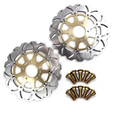 Imagem de Arashi Discos de freio dianteiro Rotores com parafusos de montagem para Suzuki DL650 V-STROM 650 2004-2006, DL1000 VSTROM 1000 2002-2010, SV1000 2003-2007, SV1000S 03-07, acessórios de motocicleta