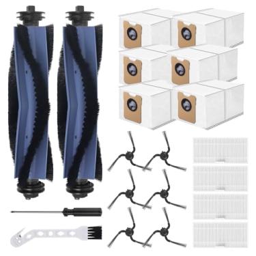 Imagem de YYDSLEE Peças de reposição para Eufy C10 Robot Vacuums Kit de acessórios, 2 escovas de rolo, 4 filtros HEPA, 6 escovas laterais, 6 sacos de pó, 1 ferramenta de limpeza, 1 chave de fenda