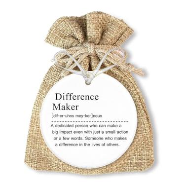 Imagem de Ornamento de cerâmica para pendurar – presente de apreciação do mentor, presente de líder, lembrança de agradecimento ao professor, criador de diferenças inspiradoras, enfeite de saída, lembrança