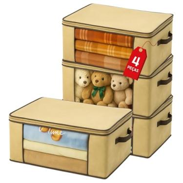 Imagem de Kit Bolsas Organizadoras Multiuso Grande com Alças Laterais Cobertor Edredom Roupa (5, Grande)