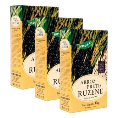 Imagem de Kit 3X: Arroz Negro Integral Ruzene 1kg
