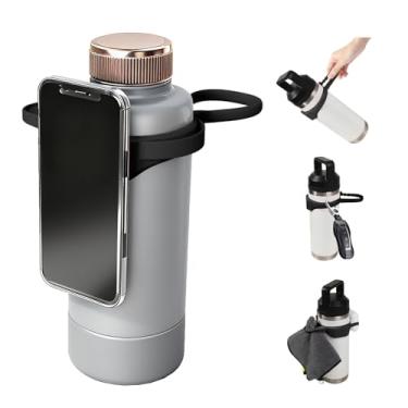 Imagem de nediea Alça de silicone para garrafa de água com suporte magnético para telefone, chaves, fones de ouvido e acessórios, serve para 567 a 1,134 g (7 cm de diâmetro) Stanley, Hydro Flask, Yeti, Owala,