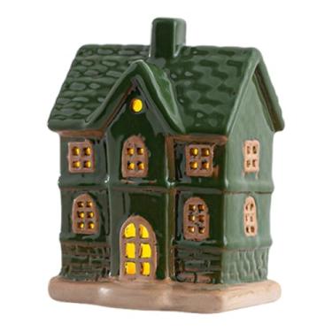 Imagem de Nishiyuenyi Decorações de Natal para Interiores, Casinhas de Cerâmica Iluminadas, Estatuetas de Mesa para Casas, Decoração de Fazenda, Style D, Tamanho real