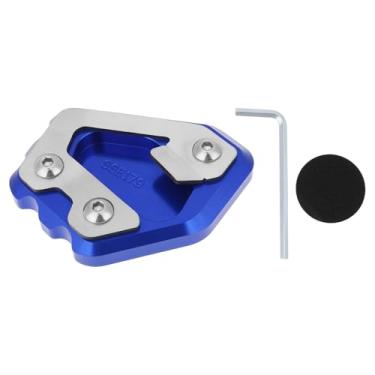 Imagem de Micro Traders Suporte lateral azul para motocicleta com almofada antiderrapante ampliada compatível com BMW F800R F800GT 2015-2021