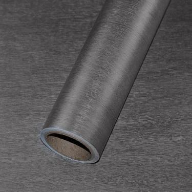 Imagem de TACOLO Papel de parede de contato de madeira para cozinha, 1 rolo 15,7 × 118 polegadas papel de parede decorativo autoadesivo para armário de cozinha, bancadas, móveis (cinza)