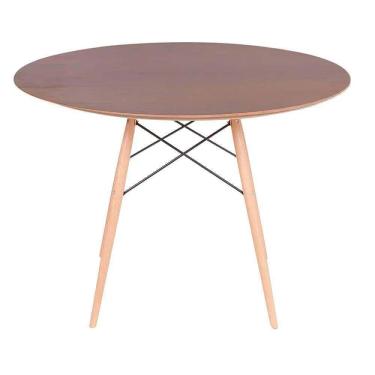 Imagem de Conjunto Mesa Eames Imbuia 90cm + 4 Cadeiras Fendi