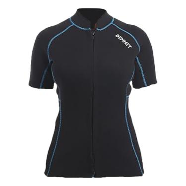 Imagem de DEMMET Roupa de mergulho top manga curta 1,5 mm/3 mm neoprene shorts jaqueta masculina feminina alta elasticidade roupa de mergulho casal zíper frontal mergulho mergulho snorkeling surfe caiaque canoa