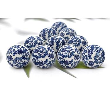 Imagem de ARTISNO Puxadores de cerâmica coloridos para armários de cozinha, armários de banheiro, cômodas, puxadores e puxadores feitos à mão (Design 16)