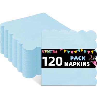 Imagem de Vyntra Guardanapos de papel descartáveis, 120 unidades | Guardanapos macios e absorventes para jantares e coquetéis para chás de bebê, revelação de gênero, aniversários, batizados, catering, festas e