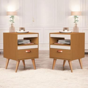 Imagem de Kit Mesa Cabeceira 2 Unidades Ype Off White Ype
