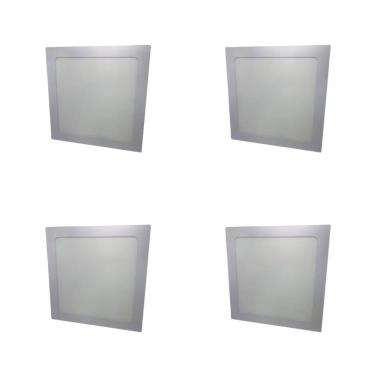 Imagem de Kit Com 4 Painéis Plafon Led Embutir Quadrado 18w 6500k Max-0359