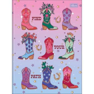 Imagem de Caderno Costurado Universitário Tilibra West Girl Capa Dura 80 Folhas 