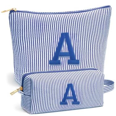 Imagem de Fohufo Presentes de Natal 2025 para meninas – meias para meninas adolescentes, 16, 7, 8, 9, 10, 11, 12 anos, presente de aniversário para meninas, conjunto de bolsas de maquiagem com inicial