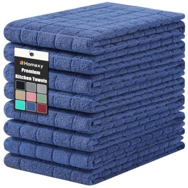 Imagem de Homaxy Toalhas de cozinha de algodão premium 40.6 cm x 71.1 cm, grande anel natural fiado 390 GSM, toalhas de mão de cozinha felpudas super absorventes, toalha de chá macia com laço para pendurar