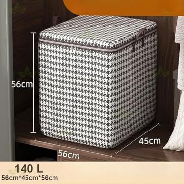 Imagem de Caixa Organizadora Grande para Guarda-Roupa 110L/140L/180L – Saco Organizador de Cobertor e Casaco com Tampa(1pcs,140L)