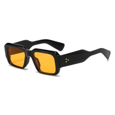Imagem de Óculos de Sol UV400 - Armação Pequena em Cores Vibrantes com Estampa de Leopardo para Homens e Mulheres, Ideais para Esportes ao Ar Livre, Corrida e Ciclismo, nas cores preto e amarelo.